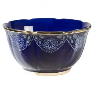 Odisha Ceramic Scalloped Bowl, Cobalt Blue by Xavier Furniture, a Decorative Plates & Bowls for sale on Style Sourcebook