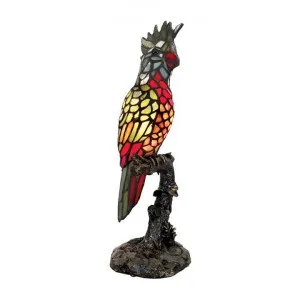Tiffany Style Stained Glass Statue Table Lamp, Cockatoo by GG Bros, a Table & Bedside Lamps for sale on Style Sourcebook