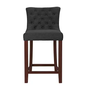 Xavier Bar Chair in Grey Fabric / Blackwood Stain by OzDesignFurniture, a Bar Stools for sale on Style Sourcebook