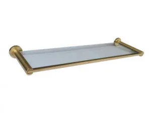 Mizu Drift Glass Shelf Brushed Gold by Mizu Drift, a Shelves & Hooks for sale on Style Sourcebook
