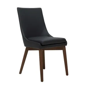 Highland Dining Chair in Leather Black / Stain by OzDesignFurniture, a Dining Chairs for sale on Style Sourcebook