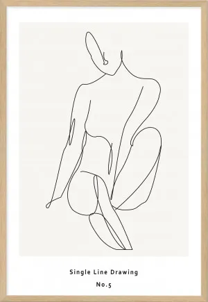 Single Line Art Drawing Abstract Woman by The Paper Tree, a Prints for sale on Style Sourcebook