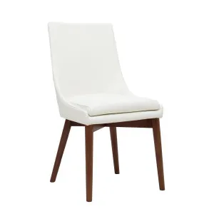 Highland Dining Chair in Leather White / Stain by OzDesignFurniture, a Dining Chairs for sale on Style Sourcebook