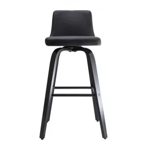 Matera Faux Leather & Bentwood Swivel Bar Stool, Black by Maison Furniture, a Bar Stools for sale on Style Sourcebook