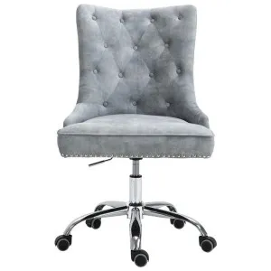 Will Velvet Fabric Office Chair, Silver by Emporium Oggetti, a Chairs for sale on Style Sourcebook
