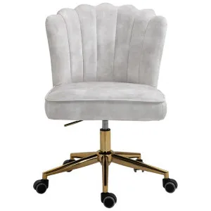 Flemings Velvet Fabric Office Chair, Beige by ArteVista Emporium, a Chairs for sale on Style Sourcebook