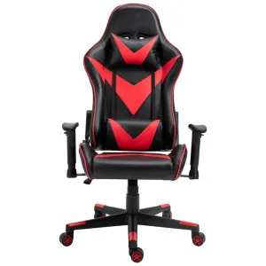 Thunderbolt PU Leather Gaming Chair, Black / Red by Emporium Oggetti, a Chairs for sale on Style Sourcebook