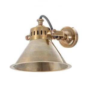 Montego Adjustable Metal Wall Light, Antique Brass by Emac & Lawton, a Wall Lighting for sale on Style Sourcebook