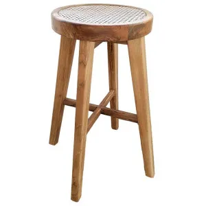 Cleo Commercial Grade Teak & Rattan Counter Stool by Superb Lifestyles, a Bar Stools for sale on Style Sourcebook