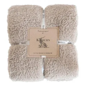 Liston Fleece Throw, 130x180cm, Taupe by Kilburn & Scott, a Throws for sale on Style Sourcebook