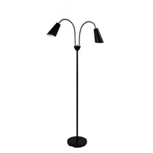 Walt Metal Twin Floor Lamp, Black / Antique Brass by Oriel Lighting, a Floor Lamps for sale on Style Sourcebook