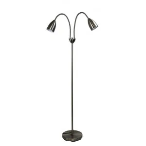 Stan Metal Twin Floor Lamp, Brushed Chrome by Oriel Lighting, a Floor Lamps for sale on Style Sourcebook