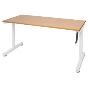 Triumph Height Adjustable Office Desk, 150cm, Beech / White by Rapidline, a Desks for sale on Style Sourcebook