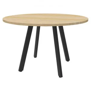 Eternity Round Office Meeting Table,  90cm, Oak / Black by Rapidline, a Desks for sale on Style Sourcebook