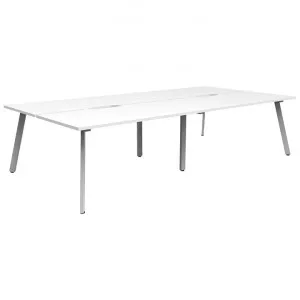 Eternity Back-To-Back Office Workstation, 4 Person, 240cm, White by Rapidline, a Desks for sale on Style Sourcebook