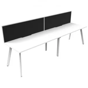 Eternity Office Desk with Screen, 2 Person, 300cm, White by Rapidline, a Desks for sale on Style Sourcebook