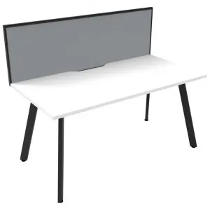 Eternity Office Desk with Screen, 150cm, White / Black by Rapidline, a Desks for sale on Style Sourcebook