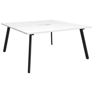 Eternity Back-To-Back Office Workstation, 2 Person, 120cm, White / Black by Rapidline, a Desks for sale on Style Sourcebook