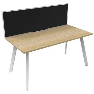 Eternity Office Desk with Screen, 180cm, Oak / White by Rapidline, a Desks for sale on Style Sourcebook