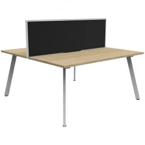 Eternity Back-To-Back Office Workstation with Screen, 2 Person, 120cm, Oak / White by Rapidline, a Desks for sale on Style Sourcebook