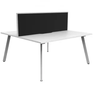 Eternity Back-To-Back Office Workstation with Screen, 2 Person, 120cm, White by Rapidline, a Desks for sale on Style Sourcebook