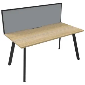 Eternity Office Desk with Screen, 120cm, Oak / Black by Rapidline, a Desks for sale on Style Sourcebook