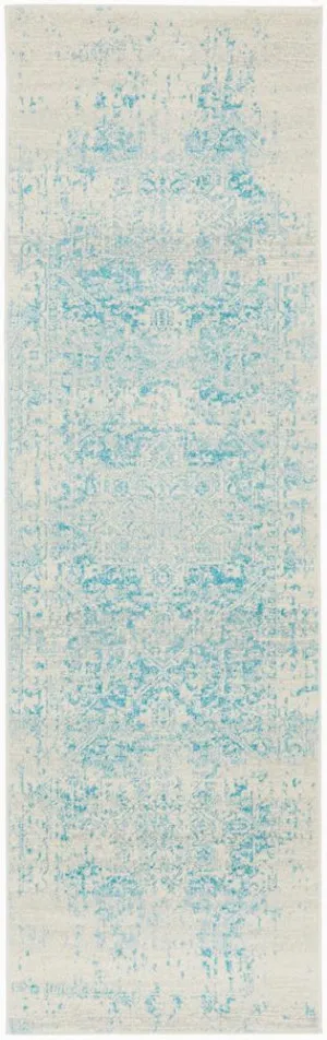 Evoke 253 White Blue Runner by Rug Culture, a Contemporary Rugs for sale on Style Sourcebook