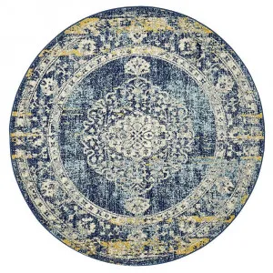 Museum 869 Navy Round by Rug Culture, a Contemporary Rugs for sale on Style Sourcebook