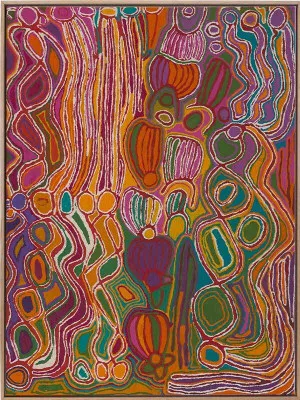 Mina Mina Jukurrpa VIII Pink Canvas Art Print by Urban Road, a Aboriginal Art for sale on Style Sourcebook
