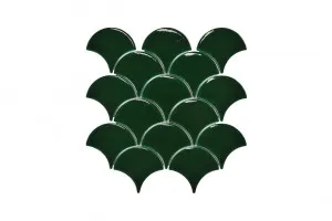 Blackwater Fan Green Gloss Crackle Glaze Mosaic Tile by Tile Republic, a Mosaic Tiles for sale on Style Sourcebook