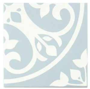 Barcelona Floral Light Blue Matt Tile by Tile Republic, a Patterned Tiles for sale on Style Sourcebook