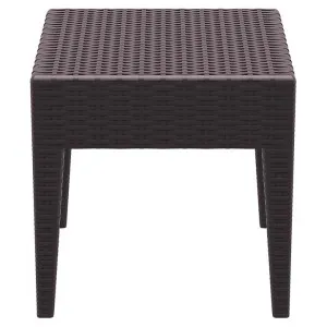 Siesta Tequila Commercial Grade Resin Wicker Outdoor Side Table, Chocolate by Siesta, a Tables for sale on Style Sourcebook