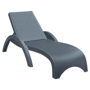 Siesta Fiji Commercial Grade Resin Wicker Sun Lounger, Anthracite by Siesta, a Outdoor Sunbeds & Daybeds for sale on Style Sourcebook