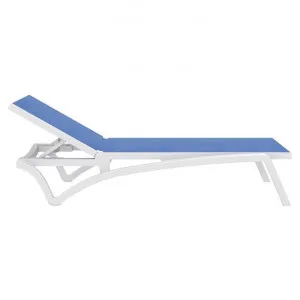 Siesta Pacific Commercial Grade Sun Lounger, White / Blue by Siesta, a Outdoor Sunbeds & Daybeds for sale on Style Sourcebook