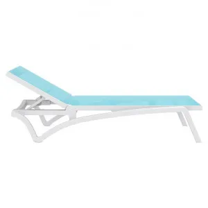 Siesta Pacific Commercial Grade Sun Lounger, White / Turquoise by Siesta, a Outdoor Sunbeds & Daybeds for sale on Style Sourcebook