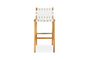 Cuba 68cm Coastal Bar Stool in White, Teak Wood, by Lounge Lovers by Lounge Lovers, a Bar Stools for sale on Style Sourcebook