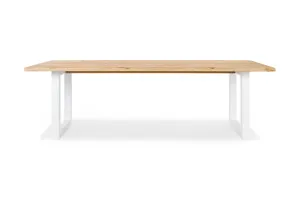 Bronte Brushed 270cm Coastal Dining Table, White Solid American Timber Oak, by Lounge Lovers by Lounge Lovers, a Dining Tables for sale on Style Sourcebook