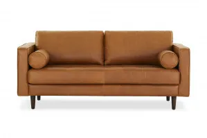 Draper Leather 2.5 Seat Sofa, Charme Cigar, by Lounge Lovers by Lounge Lovers, a Sofas for sale on Style Sourcebook