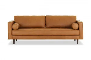 Draper Classic 3 Seat Sofa, Tan Leather, by Lounge Lovers by Lounge Lovers, a Sofas for sale on Style Sourcebook