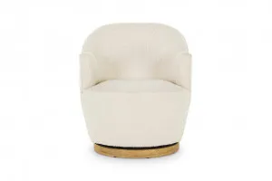 Chloe Boucle Swivel Armchair, White, by Lounge Lovers by Lounge Lovers, a Chairs for sale on Style Sourcebook