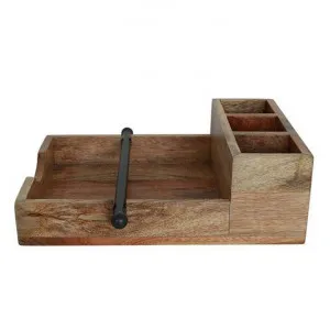 Ploughmans Mango Wood Serviette & Condiment Holder by French Country Collection, a Utensils & Gadgets for sale on Style Sourcebook