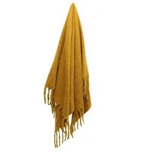 Hamel Wool Blend Throw, 125x150cm, Mustard by Provencal Treasures, a Throws for sale on Style Sourcebook