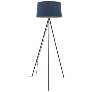 Anna Metal Tripod Base Floor Lamp, Black / Blue by Telbix, a Floor Lamps for sale on Style Sourcebook