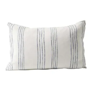 Rockpool Feather Cushion 40x60cm in White/Navy by OzDesignFurniture, a Cushions, Decorative Pillows for sale on Style Sourcebook