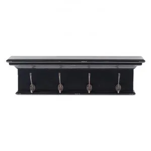 Halifax Mahogany Timber Coat Rack, 70cm, Distressed Black by Novasolo, a Wall Shelves & Hooks for sale on Style Sourcebook