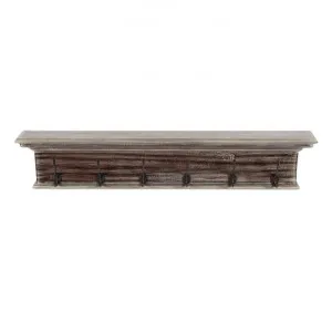 Halifax Mahogany Timber Coat Rack, 100cm, Washed Brown by Novasolo, a Wall Shelves & Hooks for sale on Style Sourcebook