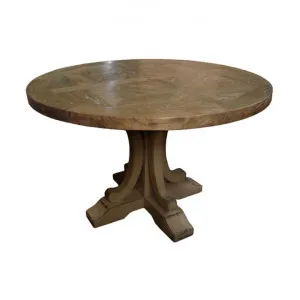 Ronde Reclaimed Elm Timber Round Dining Table, 120cm, Natural by Montego, a Dining Tables for sale on Style Sourcebook