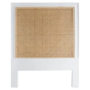 Saman Timber & Rattan Bed Headboard, King Single, White by Ambience Interiors, a Bed Heads for sale on Style Sourcebook
