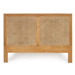 Saman Timber & Rattan Bed Headboard, King, Weathered Oak by Ambience Interiors, a Bed Heads for sale on Style Sourcebook