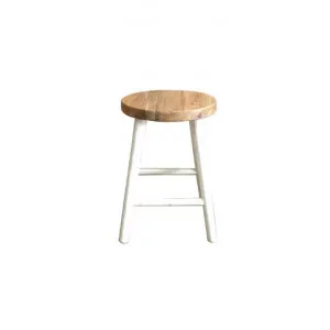 Lavialle Oak Timber Table Stool, Natural / White by Montego, a Bar Stools for sale on Style Sourcebook